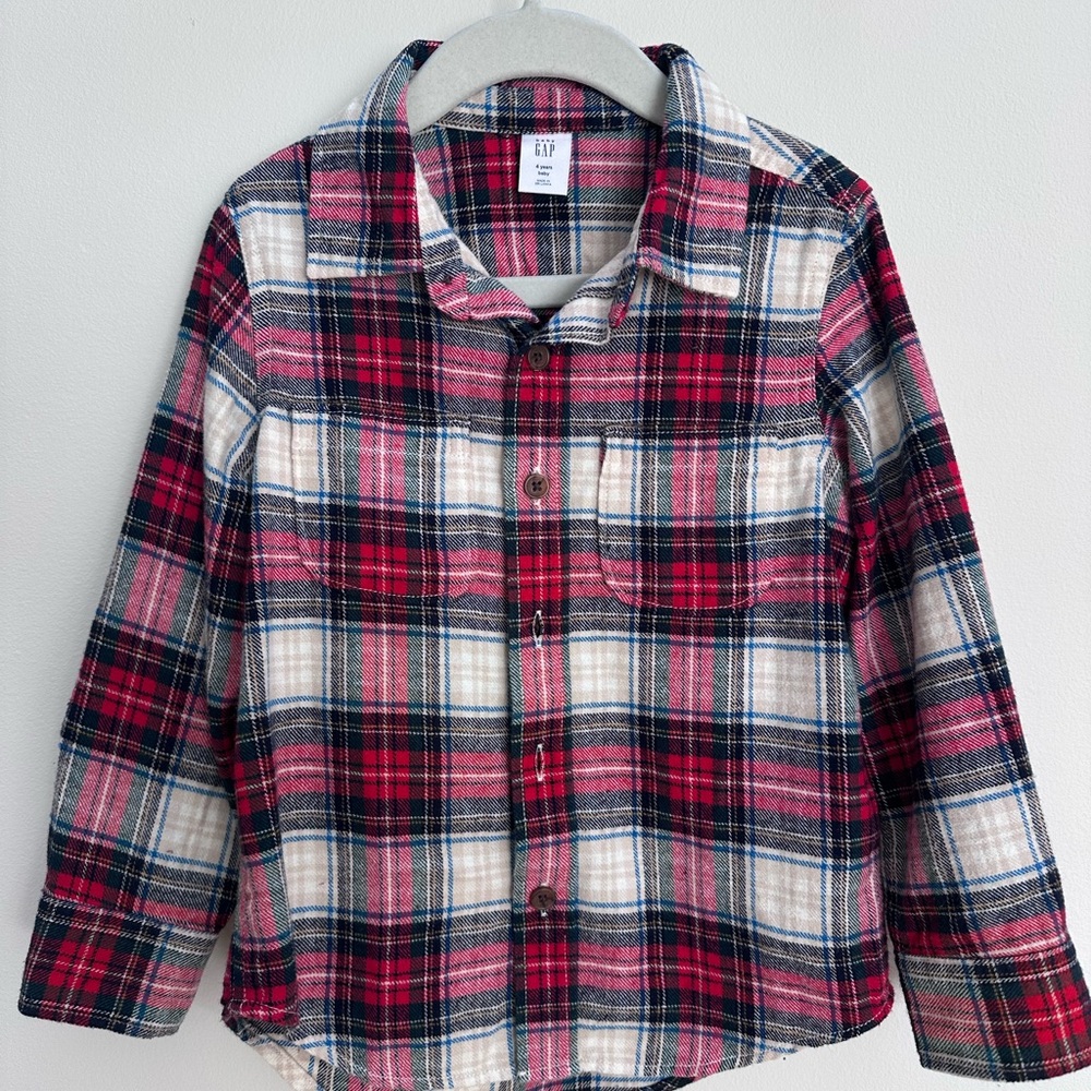 GAP Kids Multicolor Plaid Button-Down Shirt